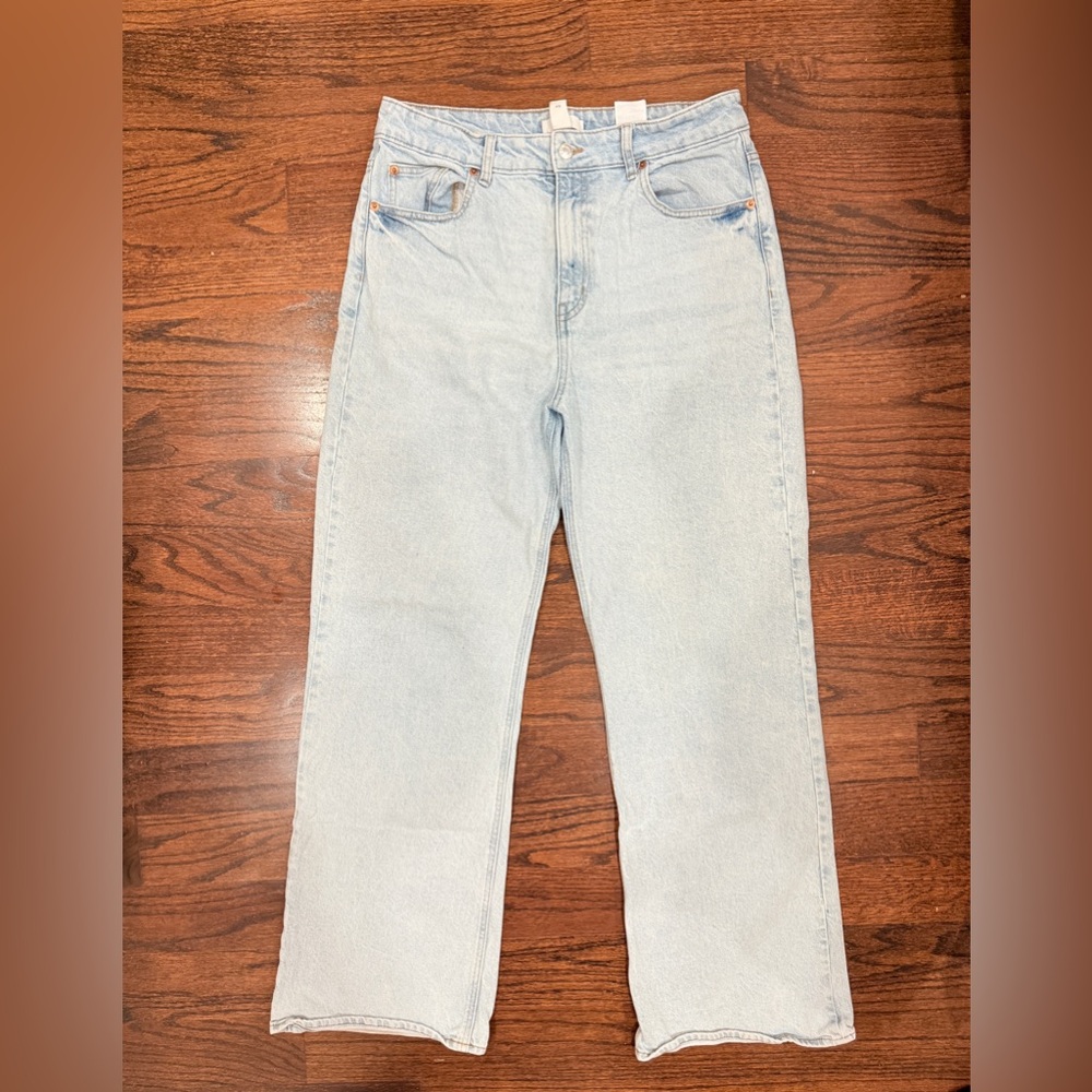 H&M Light Wash High Wasted Wide Leg Women's Jeans